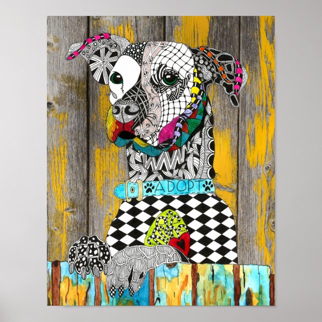 Poster de Adoção do Cão-Abrigo para Animais (Frente)