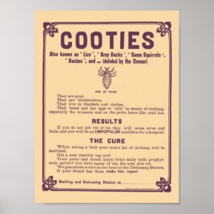 Poster de advertência de Cootie - impressão méd