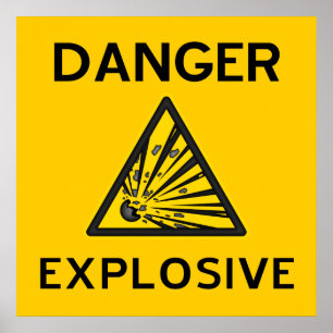 Poster de advertência explosivo