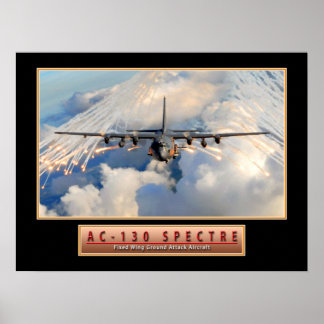 Poster de Aeronave Militar "AC-130 Specter" 24x18