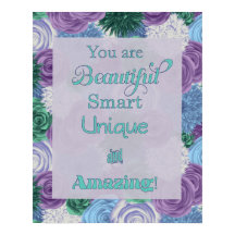 Poster de Afirmação Diária - Belo Único Inteligent