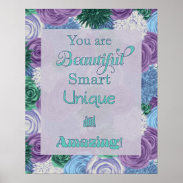 Poster de Afirmação Diária - Belo Único Inteligent