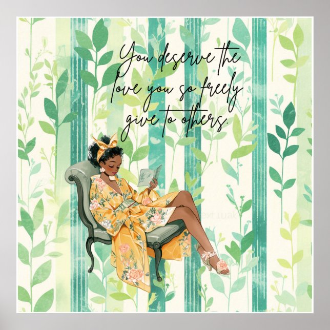 Poster de Afirmação Positiva da Mulher Negra (Frente)