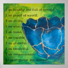 poster de Afirmação "Quebrado em Beleza" (Matte)