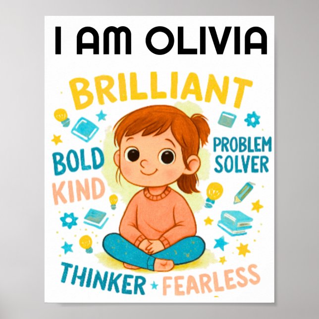 POSTER DE AFIRMAÇÕES PARA GAROTAS (Personalizadas) (Frente)