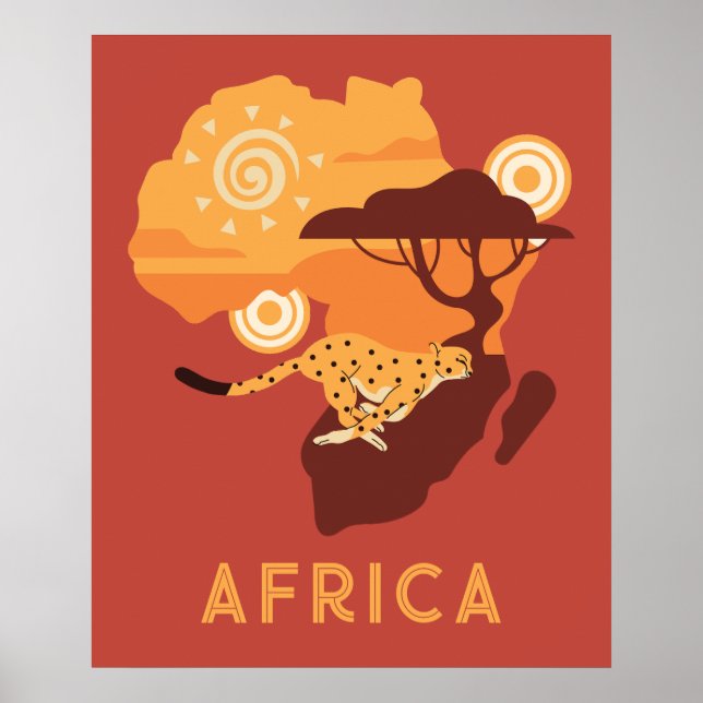 Poster de África de Texto Personalizado (Frente)