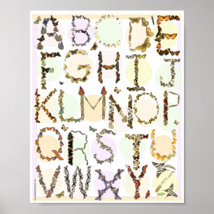 Poster de Alfabeto Borboleta - Crianças ABC