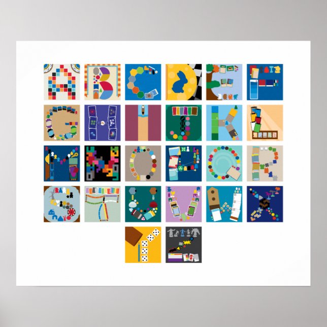 Poster de alfabeto do jogo conselho - Horizontal (Frente)