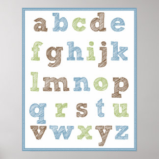 Poster de alfabeto para a creche de Menino