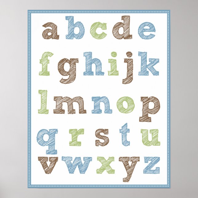Poster de alfabeto para a creche de Menino (Frente)