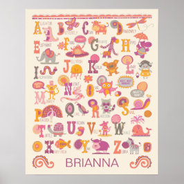 Poster de Alphabetização Animal ABC Personalizado