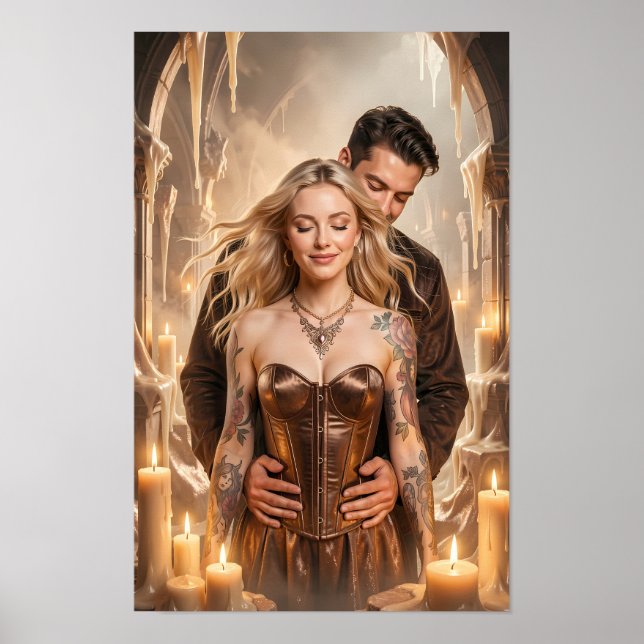 Poster de Amantes à Luz de Velas em Silêncio Doura (Frente)