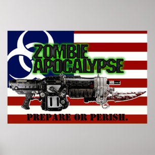 Poster de América do apocalipse do zombi