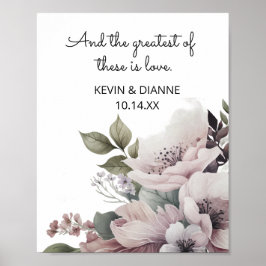 Poster de Amor Personalizado de Data de Casamento