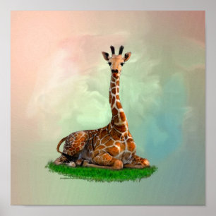 Poster de animais selvagens da Girafa