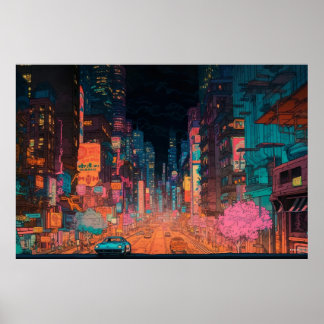 Poster de Anime de Tóquio do centro