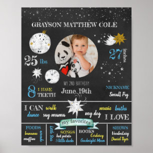 Poster de Aniversário da Lua Personalizada e Estre