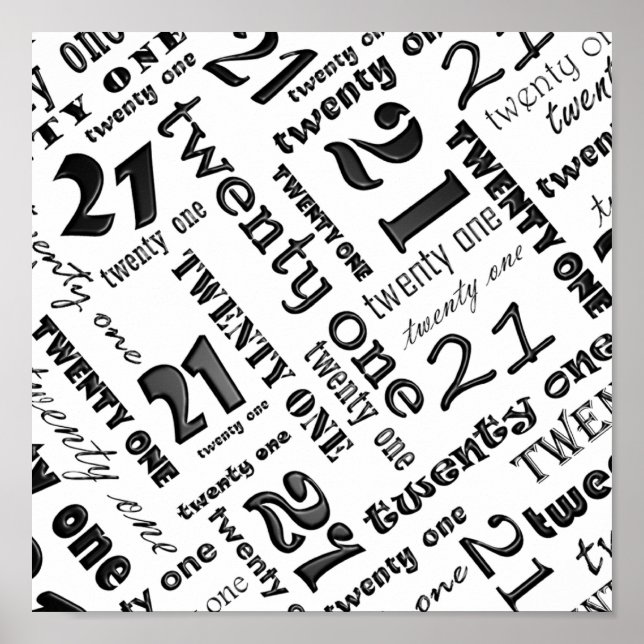 Poster de aniversário de 21 anos (Frente)