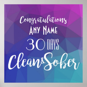 Poster de aniversário de aniversário de Sobriedade