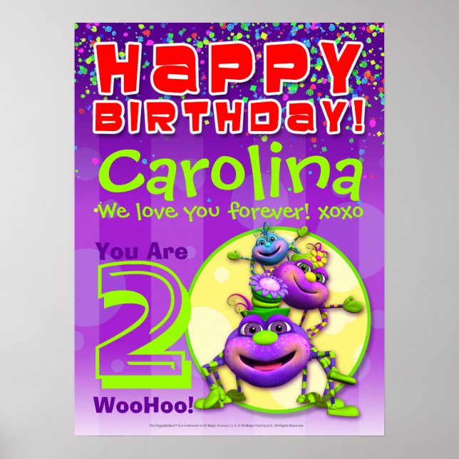 poster de aniversário de aranha picante de 18 x 24 (Frente)