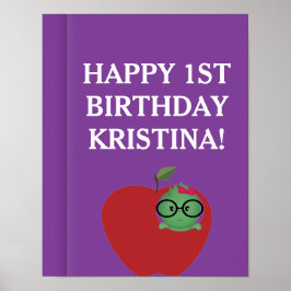 Poster de Aniversário de Menina Personalizada