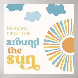 Poster de aniversário digital ou digital Sun impre