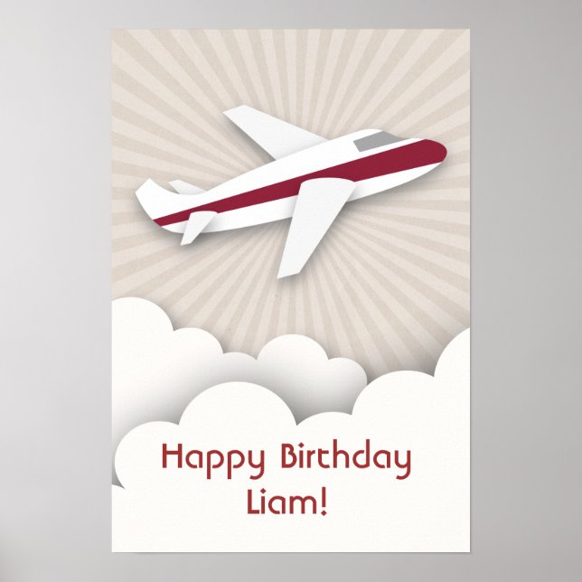 Poster de Aniversário do Avião Vermelho (Frente)