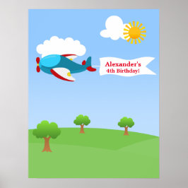 Poster de Aniversário do Banner de Avião