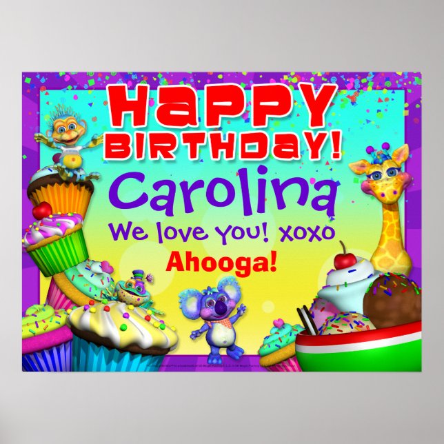 poster de aniversário do Cupcake GiggleBellies de  (Frente)