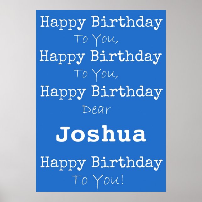 Poster de aniversário feliz azul (Frente)