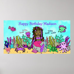 Poster de Aniversário Personalizado de Sereia Feli