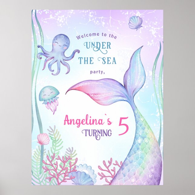 Poster de aniversário temático náutico. (Frente)