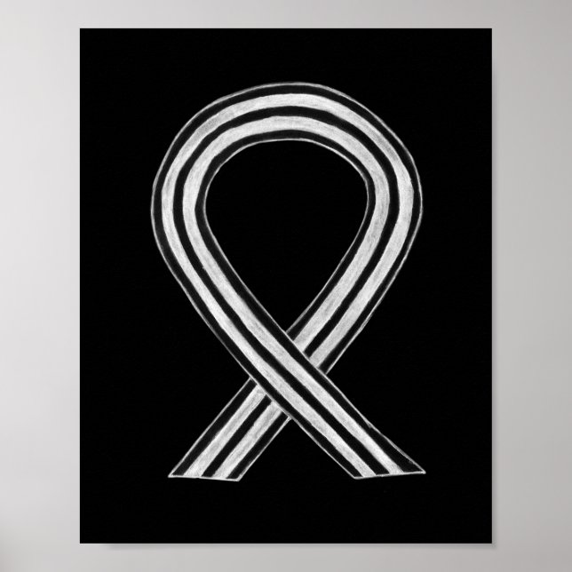 Poster de anjo da Fita de Consciência Preta e Bran (Frente)