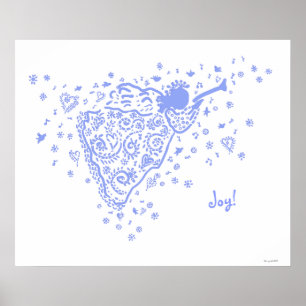 Poster de Anjo de Trompete Azul Pálido