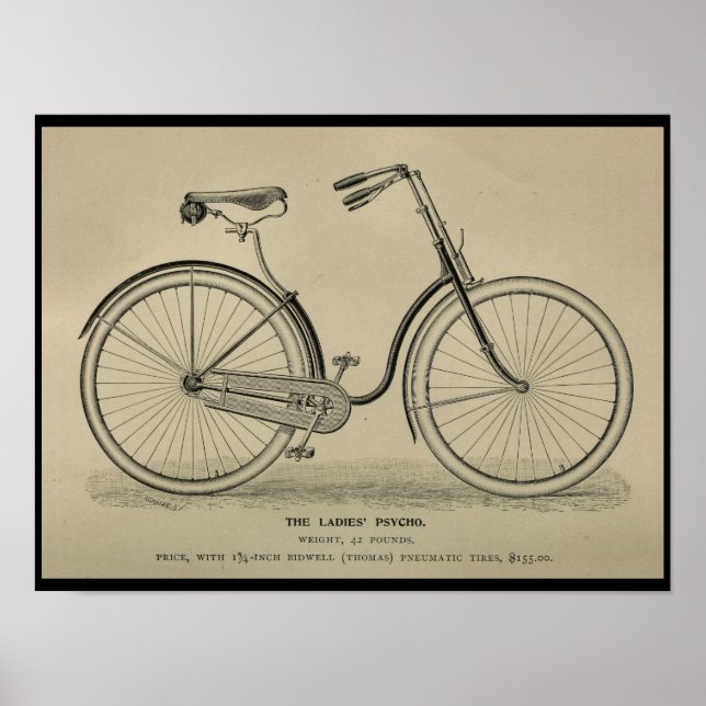 poster de Anúncio da Revista Bicicleta de 1892 (Frente)