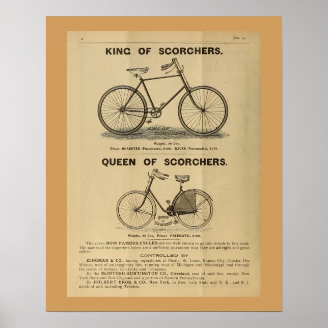 poster de Anúncio da Revista Bicicleta de 1893 (Frente)
