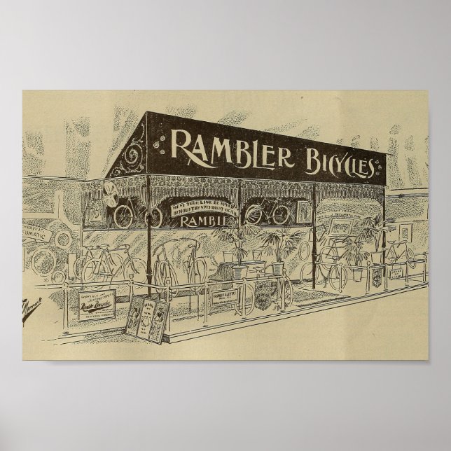 poster de Anúncio da Revista Bicicleta de 1893 (Frente)