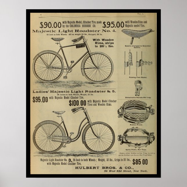 poster de Anúncio da Revista Bicicleta de 1893 (Frente)