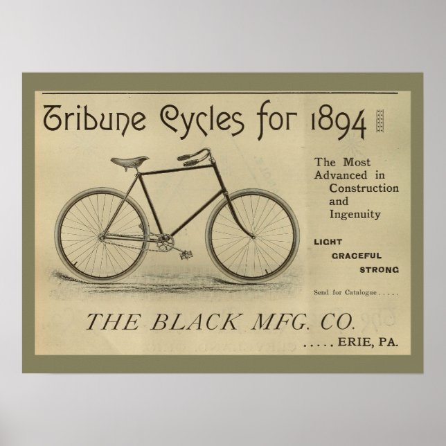 poster de Anúncio da Revista Bicicleta de 1893 (Frente)