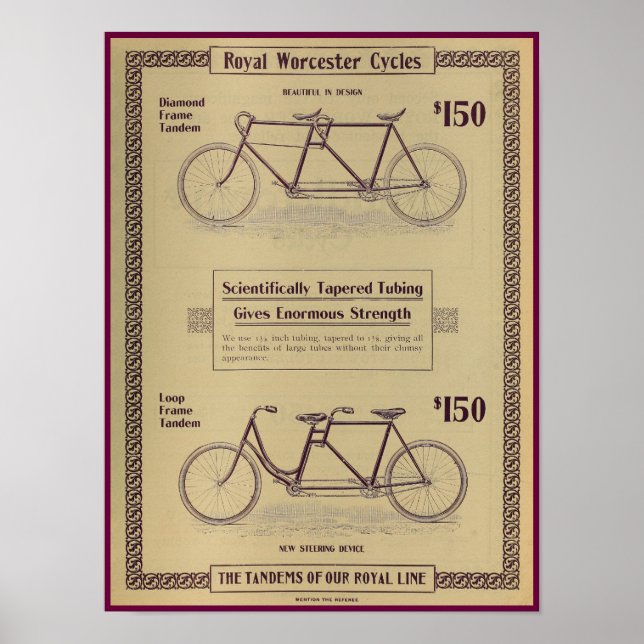 poster de Anúncio da Revista Bicicleta de 1896 (Frente)