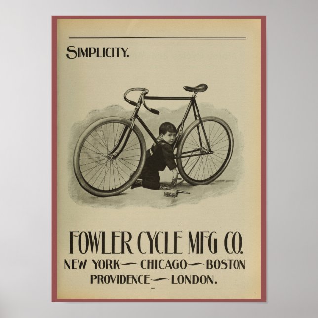 poster de Anúncio da Revista Bicicleta de 1896 (Frente)