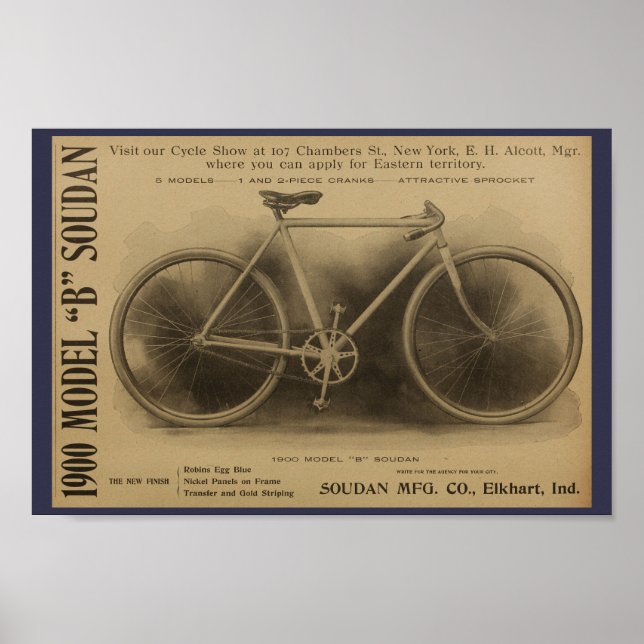 poster de Anúncio da Revista Bicicleta de 1899 (Frente)