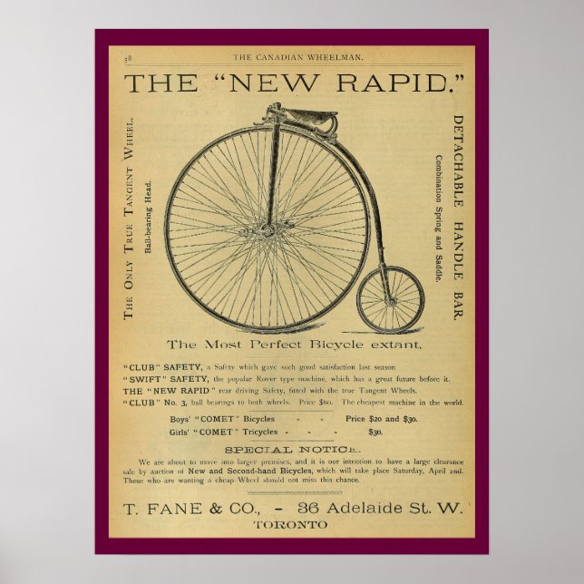 poster de Anúncio da Revista de Alta Roda 1886 Vin (Frente)