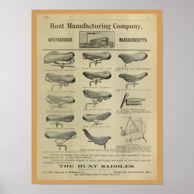 poster de Anúncio da Revista de Bicicleta de 1893 (Frente)