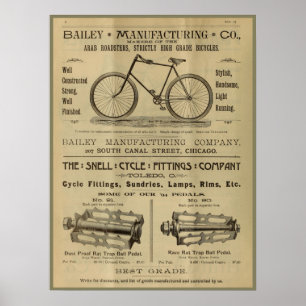 Poster De Anúncio Da Revista De Bicicleta De 1893