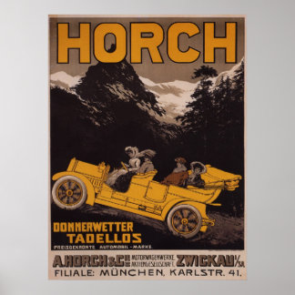 Poster de anúncio de automóveis HORCH