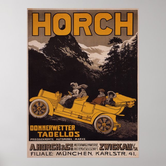 Poster de anúncio de automóveis HORCH (Frente)