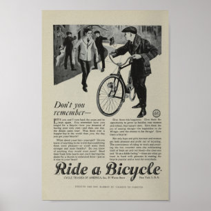 Poster De Anúncio De Bicicleta De 1917