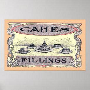 Poster de Anúncio de Bolo Vintage Victorian