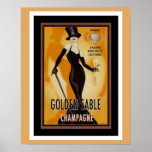 Poster de anúncio de cabo do ouro<br><div class="desc">Vintage e poster para Champanhe Sable de Ouro</div>